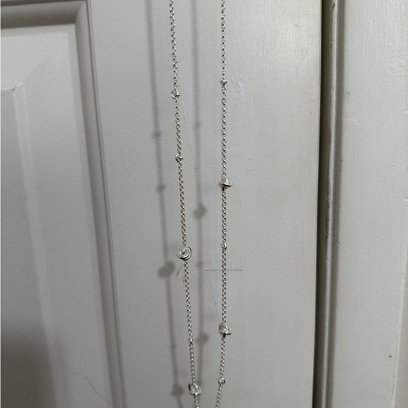 Kendra Scott Presleigh Love Knot Adjustable Necklace Silver - Picture 4 of 7